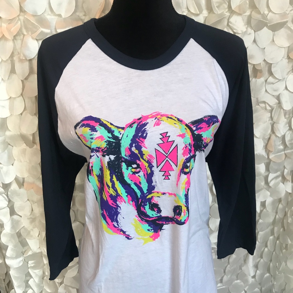 2X Cow Baseball Tee- Crazy Train